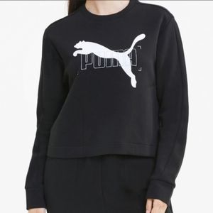 NWT Puma women's Logo black white sweatshirt, Small, new with tags,Relaxed